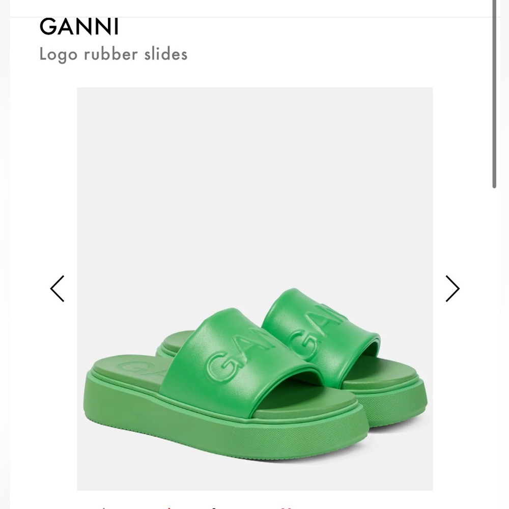 GANNI logo rubber slides size 37